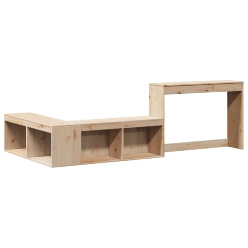 HEFZGDB Nachttisch mit Schreibtisch 232x112x75 cm Massivholz Kiefer Stubentisch Couchtisch Konsolentisch Lowboard für Gästezimmer Wohnzimmer Schlafzimmer Hotel von HEFZGDB