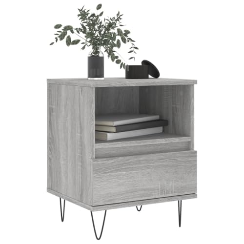 HEFZGDB Nachttische 2 STK. Grau Sonoma 40x35x50 cm Holzwerkstoff Sideboard Wohnzimmer Beistelltisch Konsolentisch Nachttischschrank für Hotel Gästezimmer Wohnzimmer Schlafzimmer von HEFZGDB
