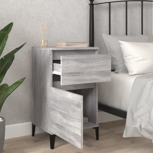 HEFZGDB Nachttische 2 STK. Grau Sonoma 40x35x70 cm Sideboard Wohnzimmer Nachtschrank Beistelltisch Nachtschränkchen für Gästezimmer Wohnzimmer Hotel Schlafzimmer von HEFZGDB
