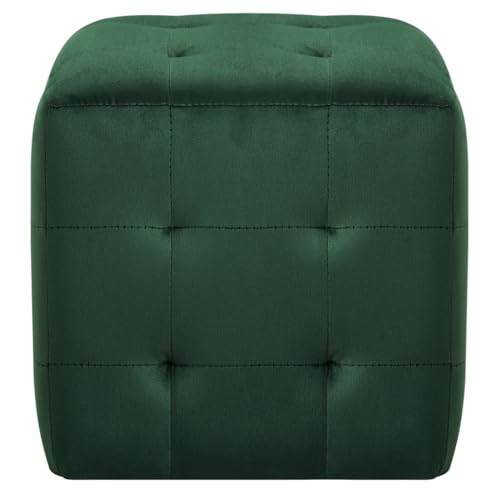 HEFZGDB Nachttische 2 STK. Grün 30x30x30 cm Samtstoff Stubentisch Couchtisch Konsolentisch Lowboard für Schlafzimmer Hotel Gästezimmer Wohnzimmer von HEFZGDB