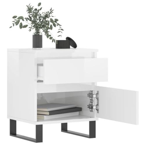 HEFZGDB Nachttische 2 STK. Hochglanz-Weiß 40x35x50 cm Holzwerkstoff Anrichte Nachttische Wohnzimmertisch Bartisch für Hotel Wohnzimmer Gästezimmer Schlafzimmer HEFZGDB Nachttische 2 STK. Hochglanz-Weiß 40x35x50 cm Holzwerkstoff Anrichte Nachttische Wohnzimmertisch Bartisch für Hotel Wohnzimmer Gästezimmer Schlafzimmer von HEFZGDB