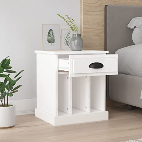 HEFZGDB Nachttische 2 STK. Hochglanz-Weiß 43x36x50 cm Coffee Table Nachttische Nachtkästchen Nachttischschrank für Gästezimmer Hotel Wohnzimmer Schlafzimmer von HEFZGDB
