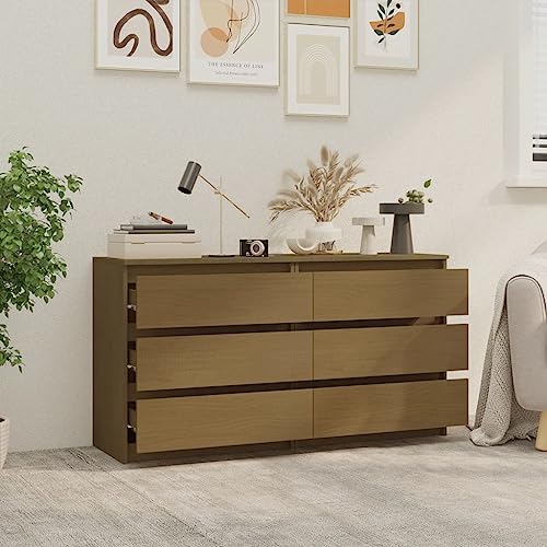 HEFZGDB Nachttische 2 STK. Honigbraun 60x36x64 cm Massivholz Kiefer Anrichte Nachtkästchen Nachtschrank Nachttischschrank für Hotel Wohnzimmer Schlafzimmer Gästezimmer von HEFZGDB