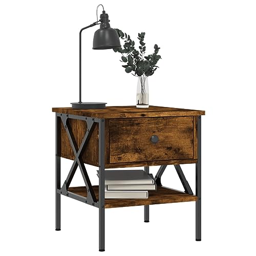 HEFZGDB Nachttische 2 STK. Räuchereiche 40x42x45 cm Holzwerkstoff Nachttisch Modern Nachttische Nachtschrank Sideboard Wohnzimmer für Gästezimmer Wohnzimmer Hotel Schlafzimmer von HEFZGDB