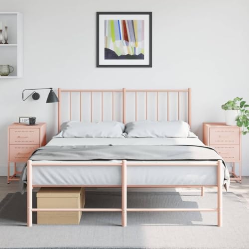 HEFZGDB Nachttische 2 STK. Rosa 36x39x60,5 cm Stahl Bedside Table Nachttische Couchtisch Nachttischschrank für Hotel Schlafzimmer Wohnzimmer Gästezimmer HEFZGDB Nachttische 2 STK. Rosa 36x39x60,5 cm Stahl Bedside Table Nachttische Couchtisch Nachttischschrank für Hotel Schlafzimmer Wohnzimmer Gästezimmer von HEFZGDB