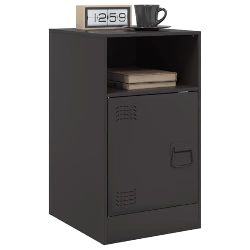HEFZGDB Nachttische 2 STK. Schwarz 34,5x39x62 cm Stahl Anrichte Nachttische Wohnzimmertisch Bartisch für Hotel Gästezimmer Schlafzimmer Wohnzimmer HEFZGDB Nachttische 2 STK. Schwarz 34,5x39x62 cm Stahl Anrichte Nachttische Wohnzimmertisch Bartisch für Hotel Gästezimmer Schlafzimmer Wohnzimmer von HEFZGDB