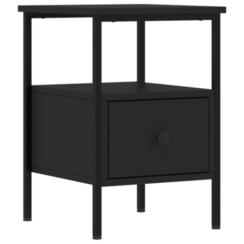 HEFZGDB Nachttische 2 STK. Schwarz 34x36x50 cm Holzwerkstoff Nachtschränkchen Nachtschrank Konsolentisch Stubentisch für Gästezimmer Hotel Wohnzimmer Schlafzimmer von HEFZGDB