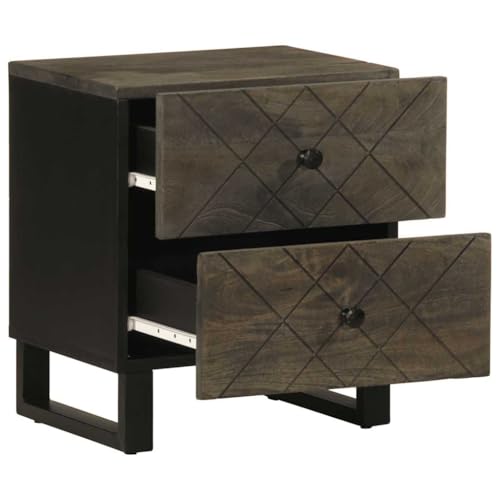HEFZGDB Nachttische 2 STK. Schwarz 40x33x46 cm Massivholz Mango Anrichte Nachtkästchen Wohnzimmertisch Konsolentisch für Gästezimmer Hotel Wohnzimmer Schlafzimmer von HEFZGDB