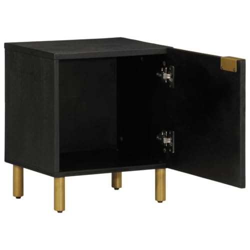 HEFZGDB Nachttische 2 STK. Schwarz 40x33x46 cm Massivholz Mango Anrichte Nachttische Couchtisch Konsolentisch für Wohnzimmer Schlafzimmer Gästezimmer Hotel von HEFZGDB
