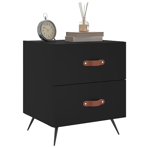 HEFZGDB Nachttische 2 STK. Schwarz 40x35x47,5 cm Holzwerkstoff Nachttisch Vintage Beistelltisch Couchtisch Bartisch für Gästezimmer Wohnzimmer Schlafzimmer Hotel HEFZGDB Nachttische 2 STK. Schwarz 40x35x47,5 cm Holzwerkstoff Nachttisch Vintage Beistelltisch Couchtisch Bartisch für Gästezimmer Wohnzimmer Schlafzimmer Hotel von HEFZGDB