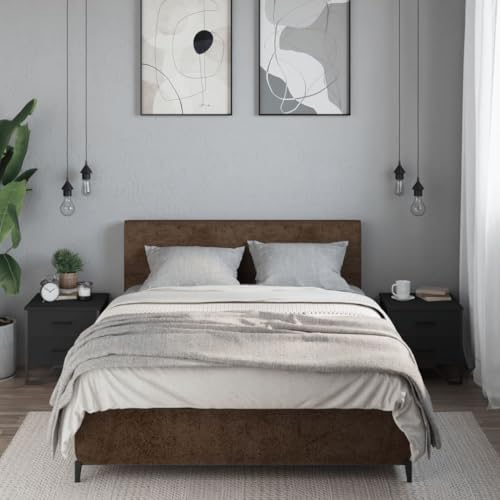 HEFZGDB Nachttische 2 STK. Schwarz 40x41x40 cm Holzwerkstoff Nachtschränkchen Wohnzimmertisch Konsolentisch Lowboard für Hotel Schlafzimmer Wohnzimmer Gästezimmer von HEFZGDB
