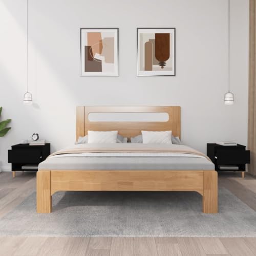 HEFZGDB Nachttische 2 STK. Schwarz 50x46x50 cm Holzwerkstoff Anrichte Nachttische Wohnzimmertisch Bartisch für Hotel Gästezimmer Wohnzimmer Schlafzimmer HEFZGDB Nachttische 2 STK. Schwarz 50x46x50 cm Holzwerkstoff Anrichte Nachttische Wohnzimmertisch Bartisch für Hotel Gästezimmer Wohnzimmer Schlafzimmer von HEFZGDB