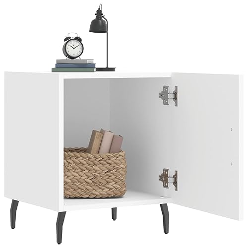 HEFZGDB Nachttische 2 STK. Weiß 40x40x50 cm Holzwerkstoff Sideboard Wohnzimmer Nachtschrank Beistelltisch Nachtschränkchen für Gästezimmer Schlafzimmer Hotel Wohnzimmer von HEFZGDB