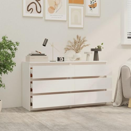 HEFZGDB Nachttische 2 STK. Weiß 60x36x64 cm Massivholz Kiefer Anrichte Nachtkästchen Nachtschrank Nachttischschrank für Hotel Wohnzimmer Schlafzimmer Gästezimmer von HEFZGDB