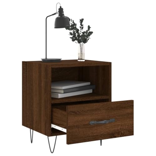 HEFZGDB Nachttische 2Stk. Braun Eichen-Optik 40x35x47,5cm Holzwerkstoff Kaffeetisch Nachtkästchen Nachtschrank Lowboard für Wohnzimmer Gästezimmer Hotel Schlafzimmer von HEFZGDB