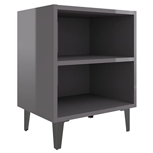 HEFZGDB Nachttische mit Metallbeinen 2 STK. Hochglanz-Grau 40x30x50 cm Kaffeetisch Nachttische Couchtisch Bartisch für Schlafzimmer Gästezimmer Wohnzimmer Hotel HEFZGDB Nachttische mit Metallbeinen 2 STK. Hochglanz-Grau 40x30x50 cm Kaffeetisch Nachttische Couchtisch Bartisch für Schlafzimmer Gästezimmer Wohnzimmer Hotel von HEFZGDB