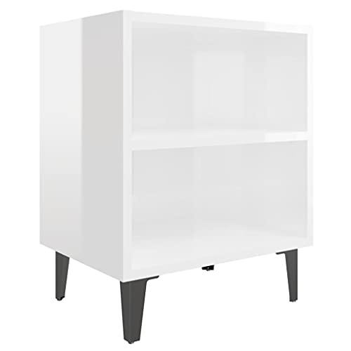 HEFZGDB Nachttische mit Metallbeinen 2 STK. Hochglanz-Weiß 40x30x50 cm Kaffeetisch Nachttische Couchtisch Bartisch für Schlafzimmer Gästezimmer Wohnzimmer Hotel HEFZGDB Nachttische mit Metallbeinen 2 STK. Hochglanz-Weiß 40x30x50 cm Kaffeetisch Nachttische Couchtisch Bartisch für Schlafzimmer Gästezimmer Wohnzimmer Hotel von HEFZGDB