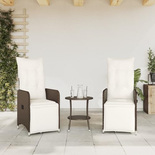 HEFZGDB Outdoor-Lehnstühle 2 STK. mit Tisch Braun Poly Rattan Essstuhl Loungesessel Wohnzimmer Camping Chair Gartensessel für Innenhof Balkon Terrasse Garten HEFZGDB Outdoor-Lehnstühle 2 STK. mit Tisch Braun Poly Rattan Essstuhl Loungesessel Wohnzimmer Camping Chair Gartensessel für Innenhof Balkon Terrasse Garten von HEFZGDB