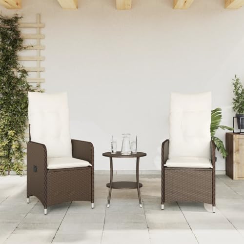 HEFZGDB Outdoor-Lehnstühle 2 STK. mit Tisch Braun Poly Rattan Essstuhl Loungesessel Wohnzimmer Camping Chair Gartensessel für Innenhof Balkon Terrasse Garten HEFZGDB Outdoor-Lehnstühle 2 STK. mit Tisch Braun Poly Rattan Essstuhl Loungesessel Wohnzimmer Camping Chair Gartensessel für Innenhof Balkon Terrasse Garten von HEFZGDB