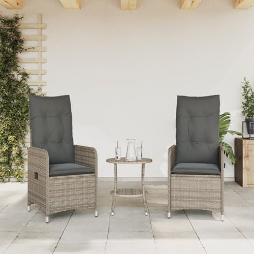 HEFZGDB Outdoor-Lehnstühle 2 STK. mit Tisch Grau Poly Rattan Essstuhl Loungesessel Wohnzimmer Camping Chair Gartensessel für Innenhof Balkon Terrasse Garten HEFZGDB Outdoor-Lehnstühle 2 STK. mit Tisch Grau Poly Rattan Essstuhl Loungesessel Wohnzimmer Camping Chair Gartensessel für Innenhof Balkon Terrasse Garten von HEFZGDB