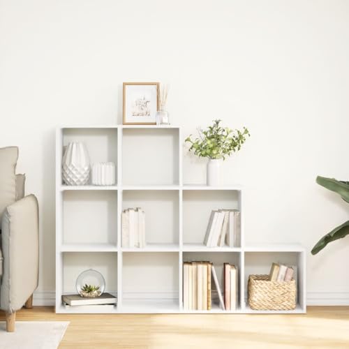 HEFZGDB Raumteiler-Bücherregal 3 Stufen Weiß 137,5x29x103,5 cm Allzweckschrank Cd Regal Regale Vitrine für Arbeitszimmer Büro Bibliothek Schlafzimmer von HEFZGDB