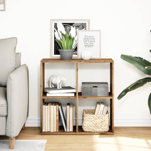HEFZGDB Raumteiler-Bücherregal Artisan-Eiche 69,5x29x69,5 cm Allzweckschrank Bücherregal Klein Mehrzweckschrank Vitrine für Bibliothek Büro Wohnbereich Arbeitszimmer von HEFZGDB