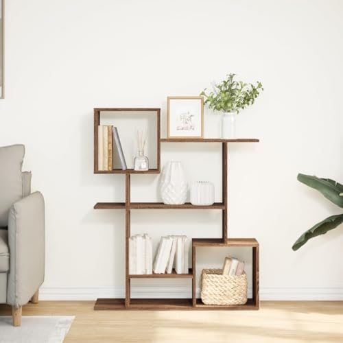HEFZGDB Raumteiler-Bücherregal Braun Eichen-Optik 92x29x112 cm Allzweckschrank Bücherregal Klein Regale Küchenregal für Arbeitszimmer Büro Schlafzimmer Wohnbereich von HEFZGDB