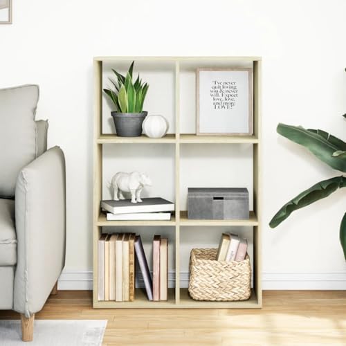 HEFZGDB Raumteiler-Bücherregal Sonoma-Eiche 69,5x29x103,5 cm Allzweckschrank Bücherregal Klein Mehrzweckschrank Vitrine für Bibliothek Büro Wohnbereich Arbeitszimmer von HEFZGDB