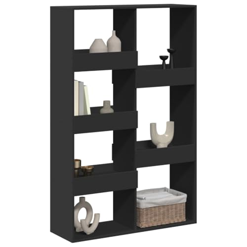 HEFZGDB Raumteiler Schwarz 100x33x155,5 cm Holzwerkstoff Regal Schlafzimmer Bücherregal Klein Cd Regal Küchenschrank für Bibliothek Wohnbereich Büro Arbeitszimmer von HEFZGDB