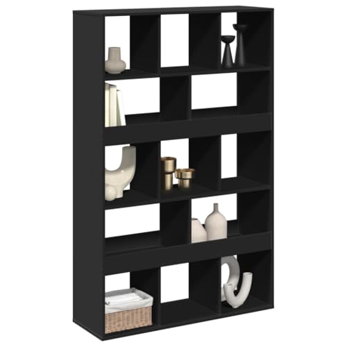 HEFZGDB Raumteiler Schwarz 100x33x156,5 cm Holzwerkstoff Küchenregal Cd Regal Mehrzweckschrank Vitrine für Schlafzimmer Bibliothek Wohnbereich Büro von HEFZGDB