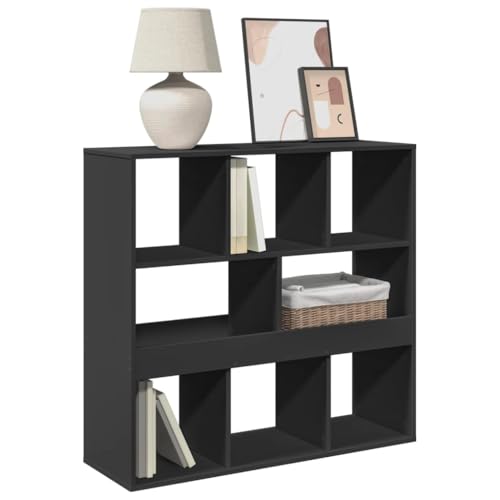 HEFZGDB Raumteiler Schwarz 100x33x94,5 cm Holzwerkstoff Küchenregal Cd Regal Mehrzweckschrank Vitrine für Schlafzimmer Bibliothek Wohnbereich Büro von HEFZGDB