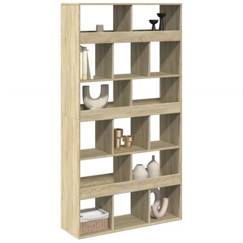 HEFZGDB Raumteiler Sonoma-Eiche 100x33x187,5 cm Holzwerkstoff Küchenregal Cd Regal Mehrzweckschrank Vitrine für Schlafzimmer Bibliothek Wohnbereich Büro von HEFZGDB