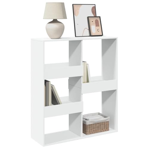 HEFZGDB Raumteiler Weiß 100x33x115 cm Holzwerkstoff Regal Schlafzimmer Bücherregal Klein Cd Regal Küchenschrank für Bibliothek Wohnbereich Büro Arbeitszimmer von HEFZGDB