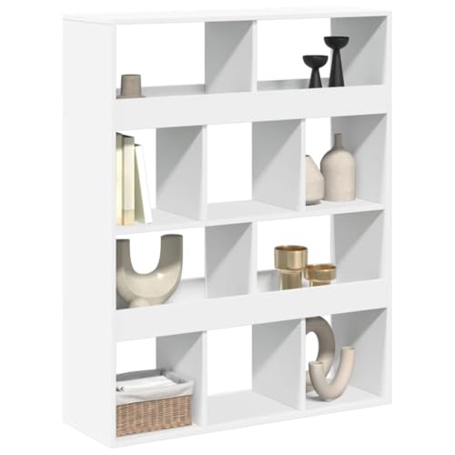 HEFZGDB Raumteiler Weiß 100x33x125,5 cm Holzwerkstoff Küchenregal Cd Regal Mehrzweckschrank Vitrine für Schlafzimmer Bibliothek Wohnbereich Büro von HEFZGDB