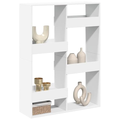 HEFZGDB Raumteiler Weiß 100x33x135 cm Holzwerkstoff Regal Schlafzimmer Bücherregal Klein Cd Regal Küchenschrank für Bibliothek Wohnbereich Büro Arbeitszimmer von HEFZGDB