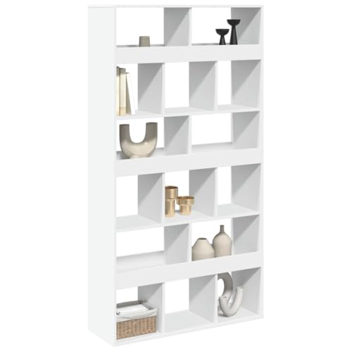 HEFZGDB Raumteiler Weiß 100x33x187,5 cm Holzwerkstoff Küchenregal Cd Regal Mehrzweckschrank Vitrine für Schlafzimmer Bibliothek Wohnbereich Büro von HEFZGDB