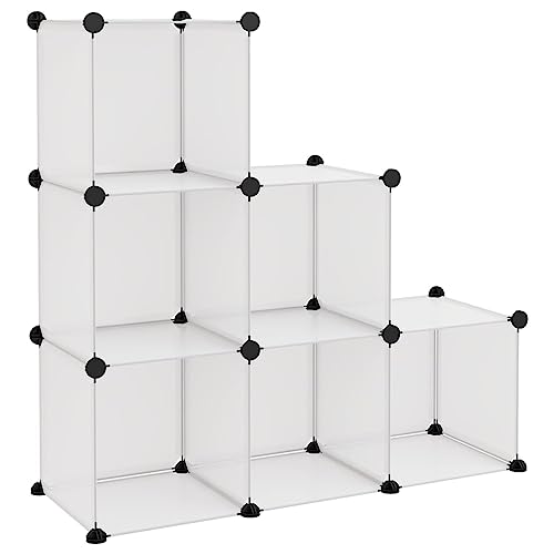 HEFZGDB Regalsystem mit 6 Würfeln Transparent PP Kleines Schuhregal Schmal Badezimmer Regal Cupboard Schrank Flur für Schlafzimmer Schlafsaal Wohnbereich Küche von HEFZGDB