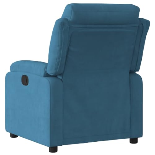 HEFZGDB Relaxsessel Blau Samt Sessel Jugendzimmer Lesesessel Bequem Seselstuhl Wohnzimmer Kleiner Sessel für Schlafzimmer Balkon Sitzungszimmer Arbeitszimmer von HEFZGDB