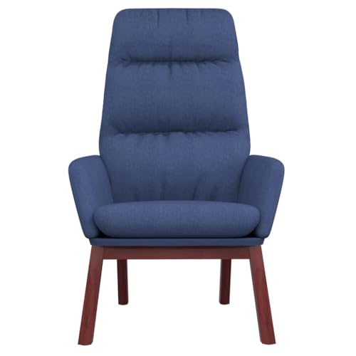 HEFZGDB Relaxsessel Blau Stoff Couchsessel Schminkstuhl Hocker Schminktisch Seselstuhl Wohnzimmer für Wohnbereich Schlafzimmer Arbeitszimmer Balkon von HEFZGDB