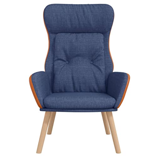 HEFZGDB Relaxsessel Blau Stoff und PVC Reading Chair Schminkstuhl Seselstuhl Wohnzimmer Kleiner Sessel für Schlafzimmer Sitzungszimmer Wohnbereich Arbeitszimmer von HEFZGDB
