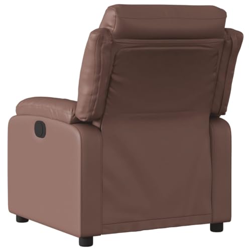 HEFZGDB Relaxsessel Braun Kunstleder Couchsessel Loungesessel Wohnzimmer Esszimmerstühle Seselstuhl Wohnzimmer für Schlafzimmer Arbeitszimmer Sitzungszimmer Balkon von HEFZGDB