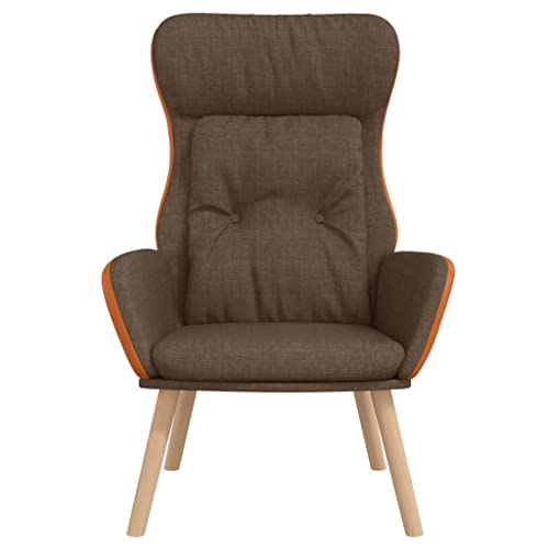 HEFZGDB Relaxsessel Braun Stoff und PVC Reading Chair Schminkstuhl Seselstuhl Wohnzimmer Kleiner Sessel für Schlafzimmer Sitzungszimmer Wohnbereich Arbeitszimmer von HEFZGDB