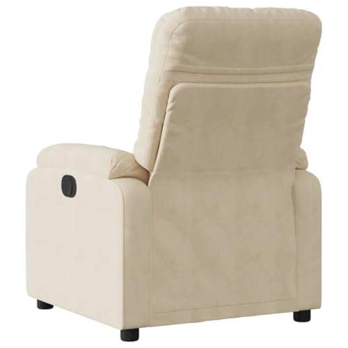 HEFZGDB Relaxsessel Creme Mikrofasergewebe Armlehnstuhl Schminkstuhl Schminktisch Stuhl Esszimmerstühle für Balkon Wohnbereich Sitzungszimmer Schlafzimmer von HEFZGDB