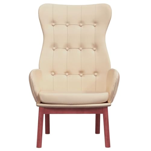 HEFZGDB Relaxsessel Creme Stoff Big Sessel Lesesessel Bequem Schminkstuhl Kleiner Sessel für Wohnbereich Schlafzimmer Balkon Arbeitszimmer von HEFZGDB