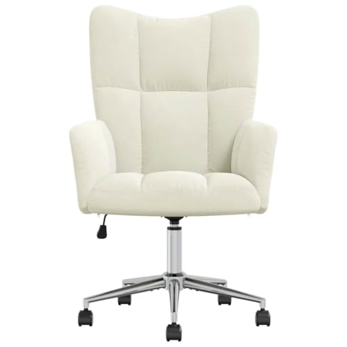 HEFZGDB Relaxsessel Cremeweiß Samt Armchair Living Room Loungesessel Wohnzimmer Schminktisch Stuhl Sessel Jugendzimmer für Schlafzimmer Sitzungszimmer Balkon Arbeitszimmer von HEFZGDB