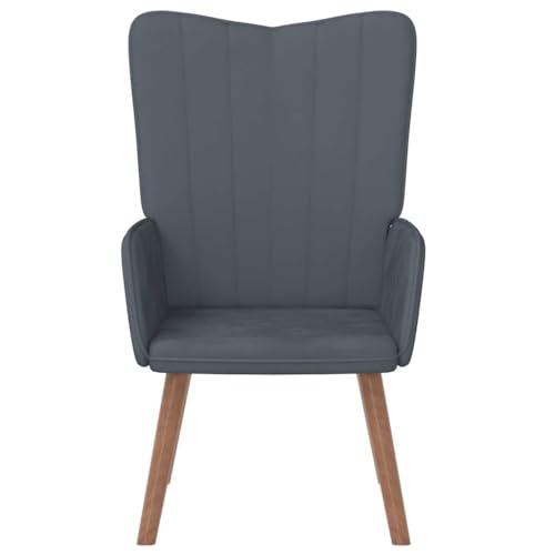 HEFZGDB Relaxsessel Dunkelgrau Samt Armlehnstuhl Lesesessel Bequem Schminkstuhl Seselstuhl Wohnzimmer für Sitzungszimmer Schlafzimmer Arbeitszimmer Wohnbereich von HEFZGDB
