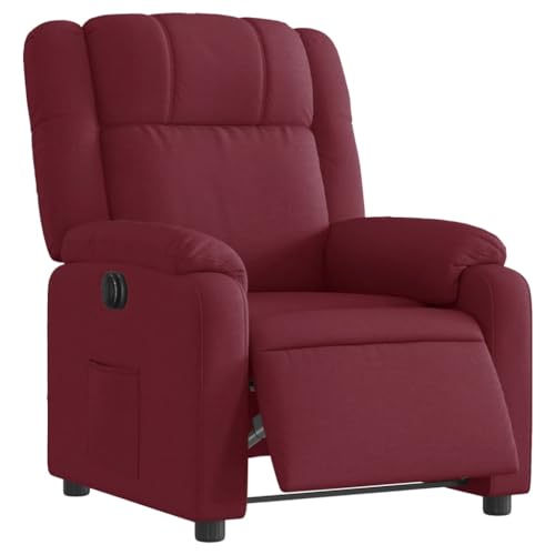 HEFZGDB Relaxsessel Elektrisch Weinrot Stoff Kuschelsessel Schminkstuhl Lesestuhl Seselstuhl Wohnzimmer für Arbeitszimmer Sitzungszimmer Wohnbereich Schlafzimmer von HEFZGDB