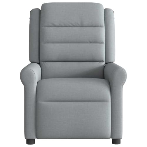 HEFZGDB Relaxsessel Hellgrau Stoff Armlehnstuhl Lesesessel Bequem Schminkstuhl Seselstuhl Wohnzimmer für Schlafzimmer Sitzungszimmer Wohnbereich Arbeitszimmer von HEFZGDB
