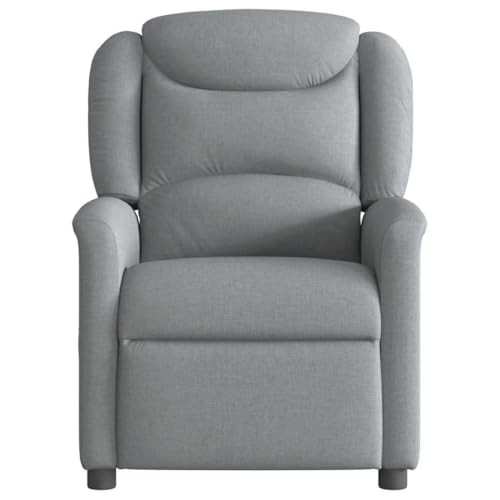 HEFZGDB Relaxsessel Hellgrau Stoff Sessel Schlafzimmer Schminkstuhl Esszimmerstühle Hocker Schminktisch für Wohnbereich Schlafzimmer Balkon Arbeitszimmer von HEFZGDB