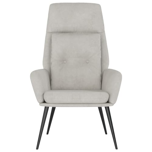 HEFZGDB Relaxsessel Hellgrau Wildleder-Optik Living Room Chairs Lesesessel Bequem Lesestuhl Reading Chair für Wohnbereich Balkon Sitzungszimmer Arbeitszimmer von HEFZGDB